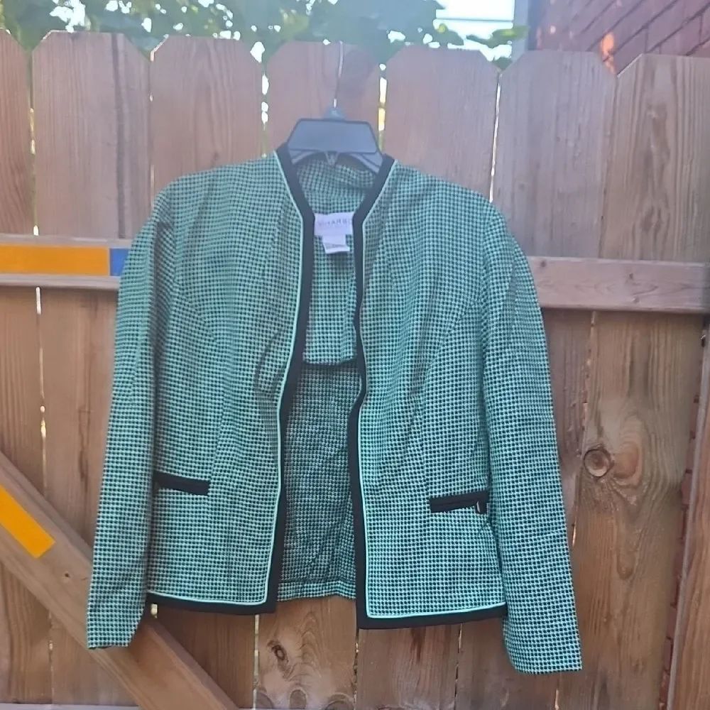 Sag Harbor Green Houndstooth Blazer